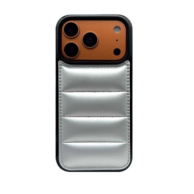 Luxus Daunenjacke Puffer Handyhülle für iPhone 17 Air 15 16 14 Plus 13 12 11 17 Pro Max Weicher Stoff Silikon Candy Cover Funda