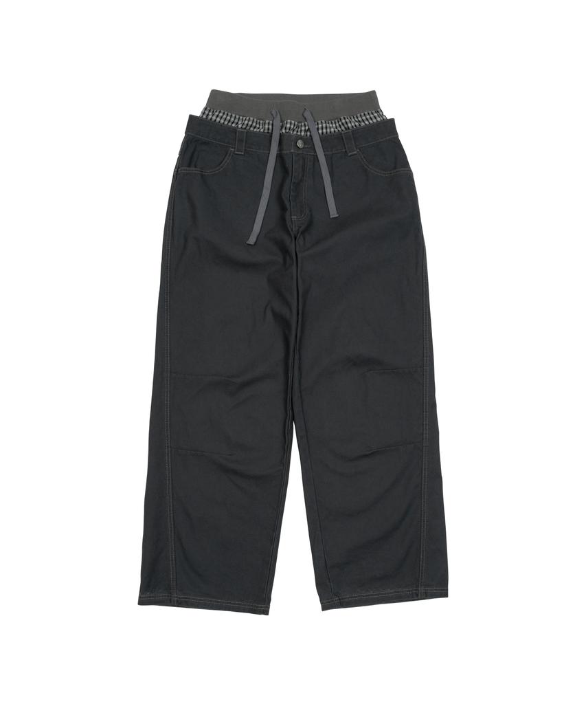 THE COLDEST MOMENT Tcm Trunk Layered Pants (Charcoal)