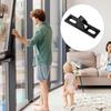 2 Stück Robuste Zinklegierung Schiebetürriegel Set Praktisches Zubehör für Badezimmer Balkone Fenster Schwarze Türbeschläge