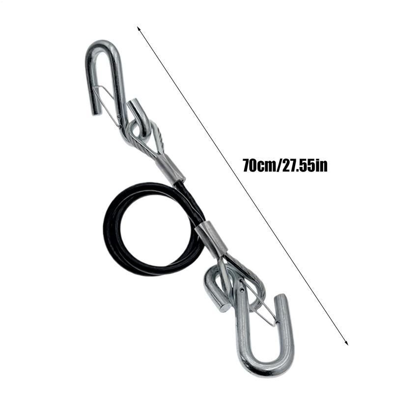 Trailer Breakaway Cable 27.55 Inch Trailer Safety Cables 27 55 Inch Safe Rope With S Hook Adjustable Towing Accessories For RV
