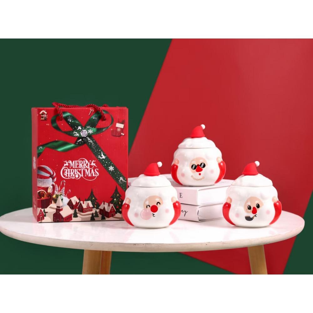 Creative Cartoon Santa Claus Ceramic Cup Christmas Cup Creative Mug Christmas Coffee Cup Gift Cup Set