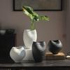 Ceramic Vase Black and White Checkered Irregular Pleats Flower Vase Hydroponics Terrarium Home Decoration Accessories