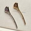 Vintage Long Leaf Pin Corsage Ornament Metal Glossy Brooch Uniform Ginkgo Leaf Brooch  Banquet