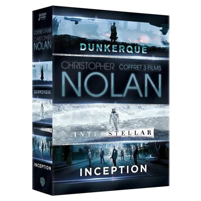 Coffret 3 DVD Nolan : Inception, Interstellar & Dunkerque