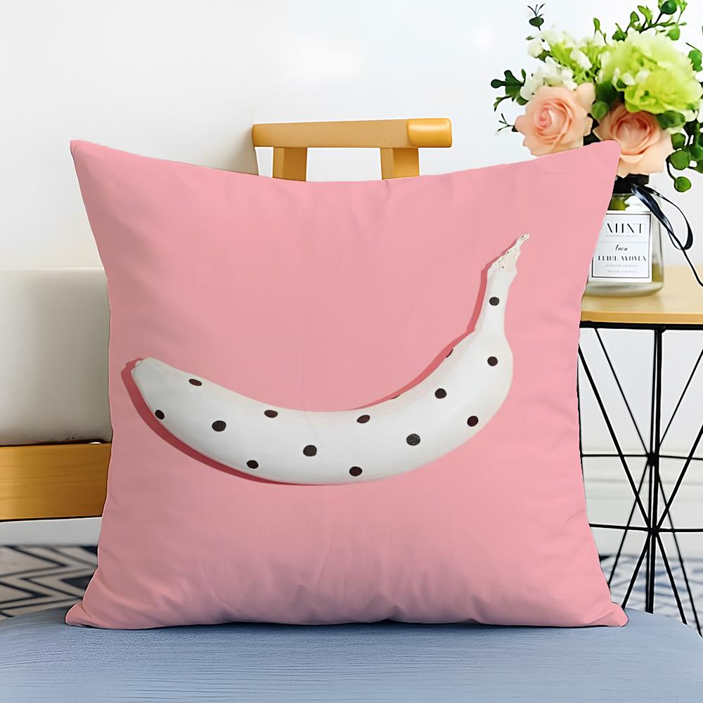 Casual Daily Fresh Tropical Plant Fruits Cushion Cover Washable Linen Pillowcase Soft  for Sofa Bed Cozy Home Room Decor