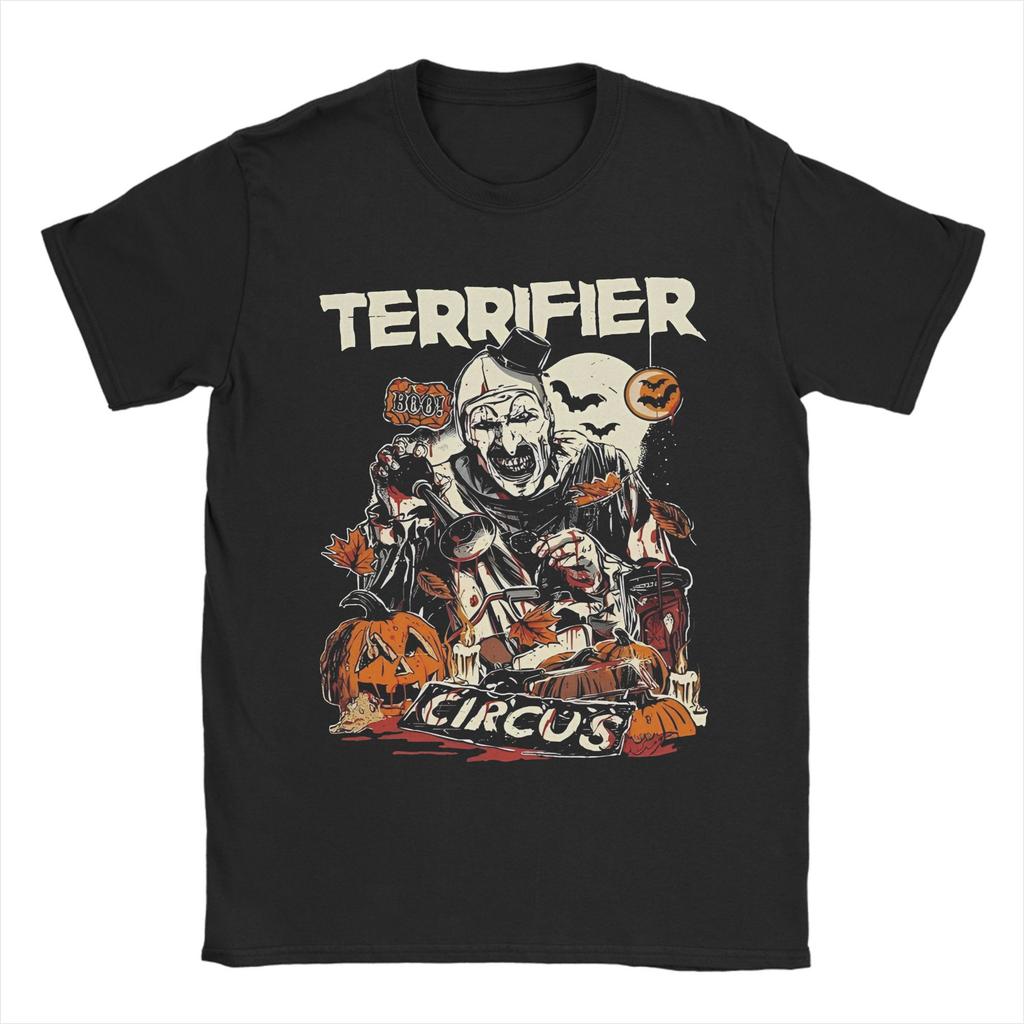 Terrifier Clown Milk And Carnage Red Christmas 90s T Shirt Men's 100% Cotton T-Shirts Crew Neck  Tee Shirt Short Sleeve Clothing