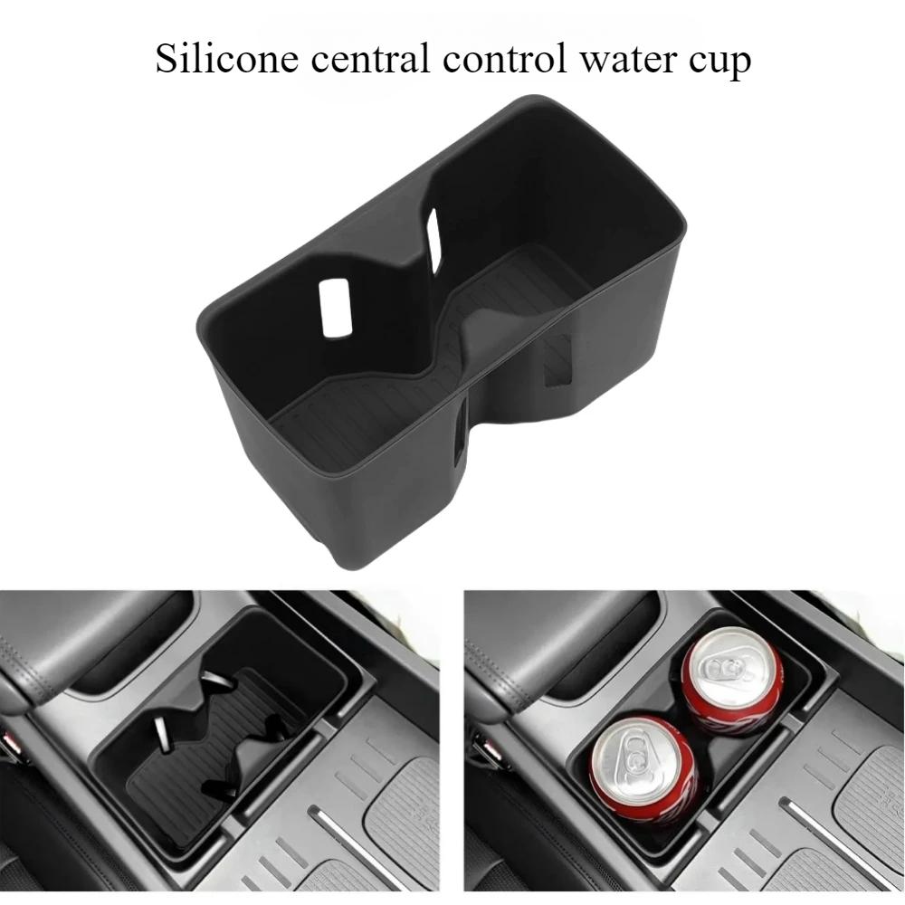 For Hyundai Santa Fe 2024 Cup Holder Armrest Storage Box Wireless Charging Pad Lower Storage Box Central Control Accessories