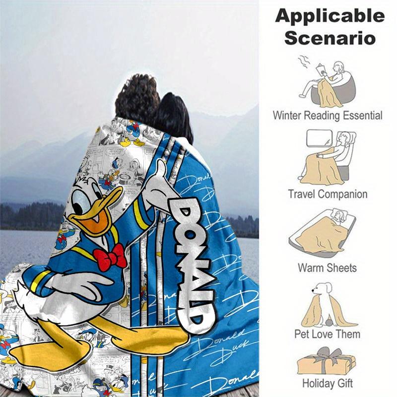 1pc. Donald Duck Cartoon Blanket, Seasonal Universal Home Decor,Soft Flannel Throw Blanket, Versatile & Cozy for Bedroom, Living Room, Trave