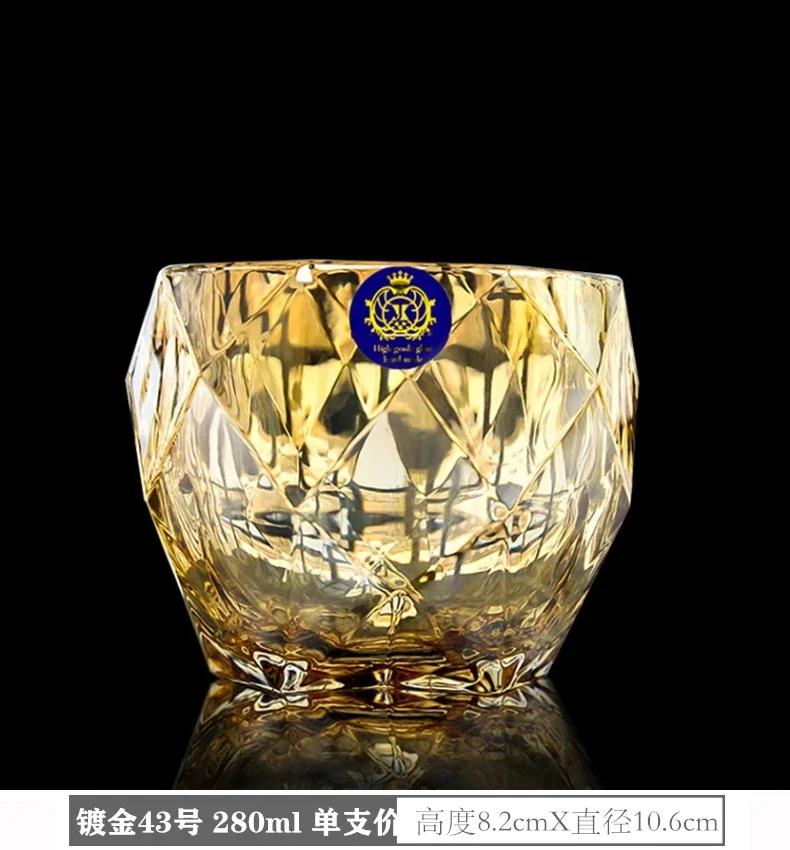 

Spirits Brandy Tea Glass - European-style Large-scale Crystal Glass Drawing Gold Wine Whiskey Beer Glass M