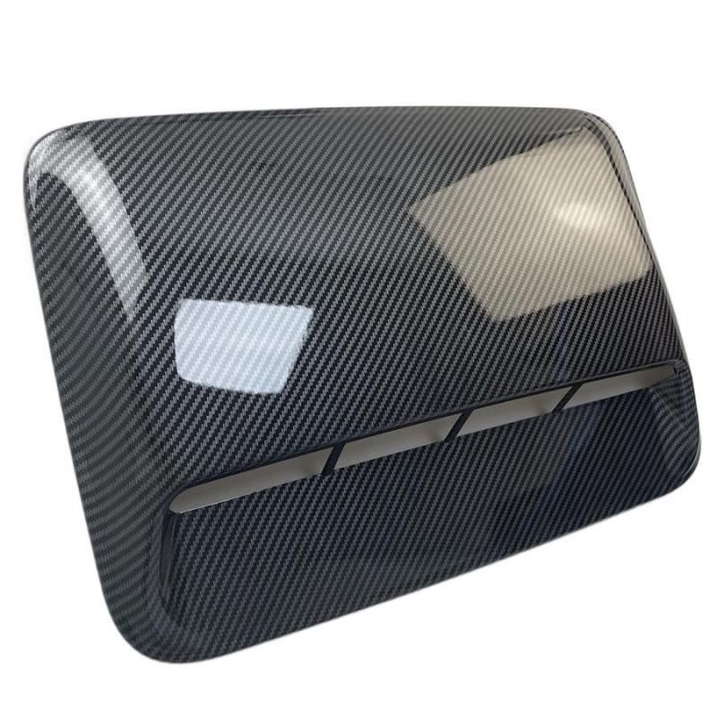 New Glossy Carbon Fiber Look Car Air Flow Intake Hood Scoop Vent Bonnet Decor Cover