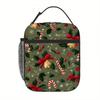 Portable Insulated Lunch Bag With Christmas Print - Thickened Thermal Food Carrier Students Office Workers