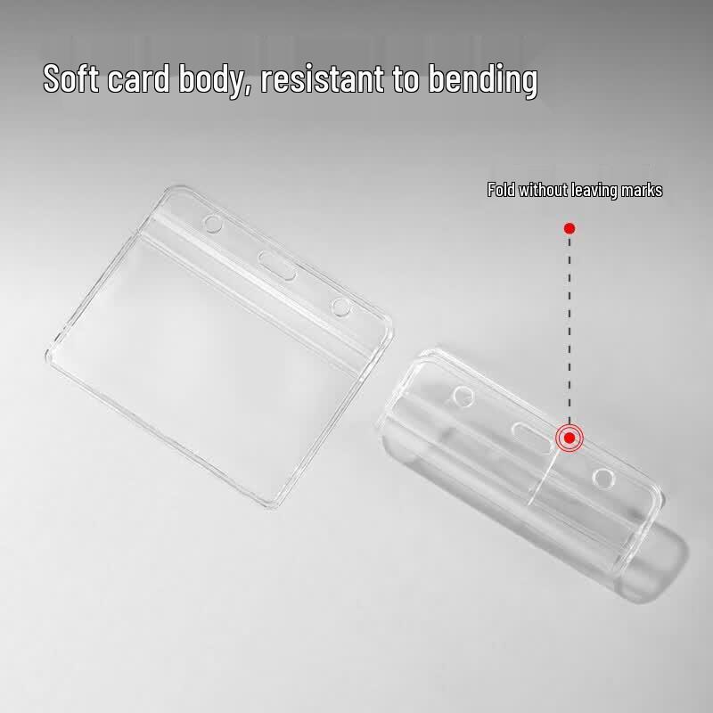 Deli 100-Pack Horizontal Waterproof Transparent ID Card Holder Set