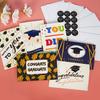 Abschlussgrußkarten-Set Handgeschrieben Englischer Stil mit Umschlägen & Stickern Kreative Handgezeichnete Segenskarten