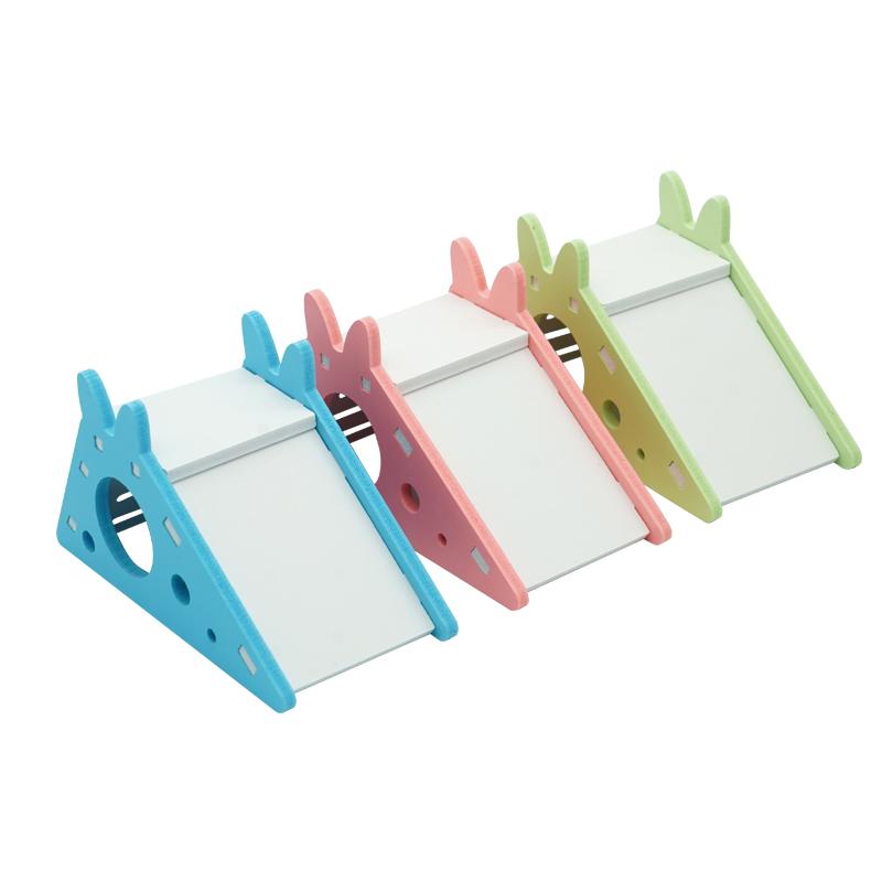 Bird Slide Toy Hamster Hideout House Parrot Cage Accessories Guinea Pig Wooden Cave Slide with Stairs Toy Small Pet Supplies