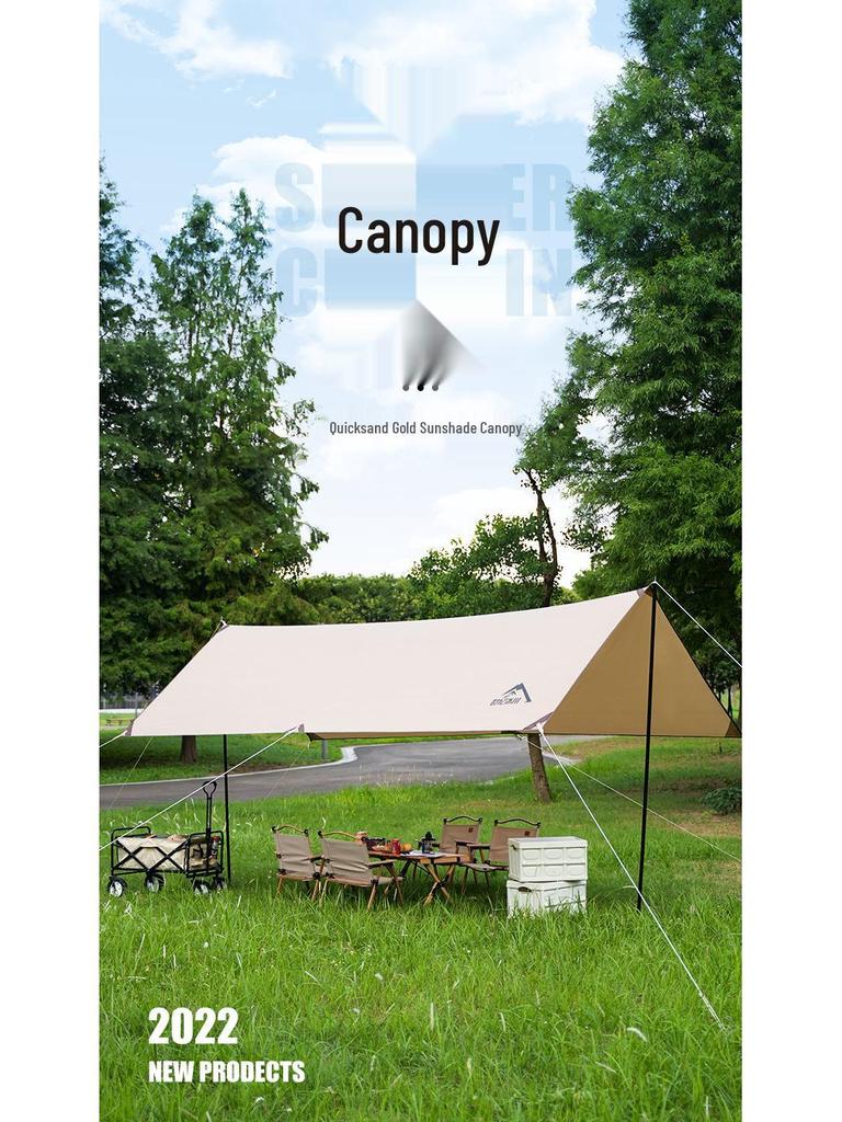 Silver Coated Large Outdoor Camping Sunshade Tent - Rainproof Pergola for Picnics