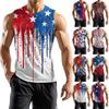 Men's Athleisure Independence Day Printed Sleeveless Vest