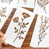 24Pcs/Set Reusable Floral Painting Template Spray-painted PET DIY Stencils Paper Washable Art Paint Stencils