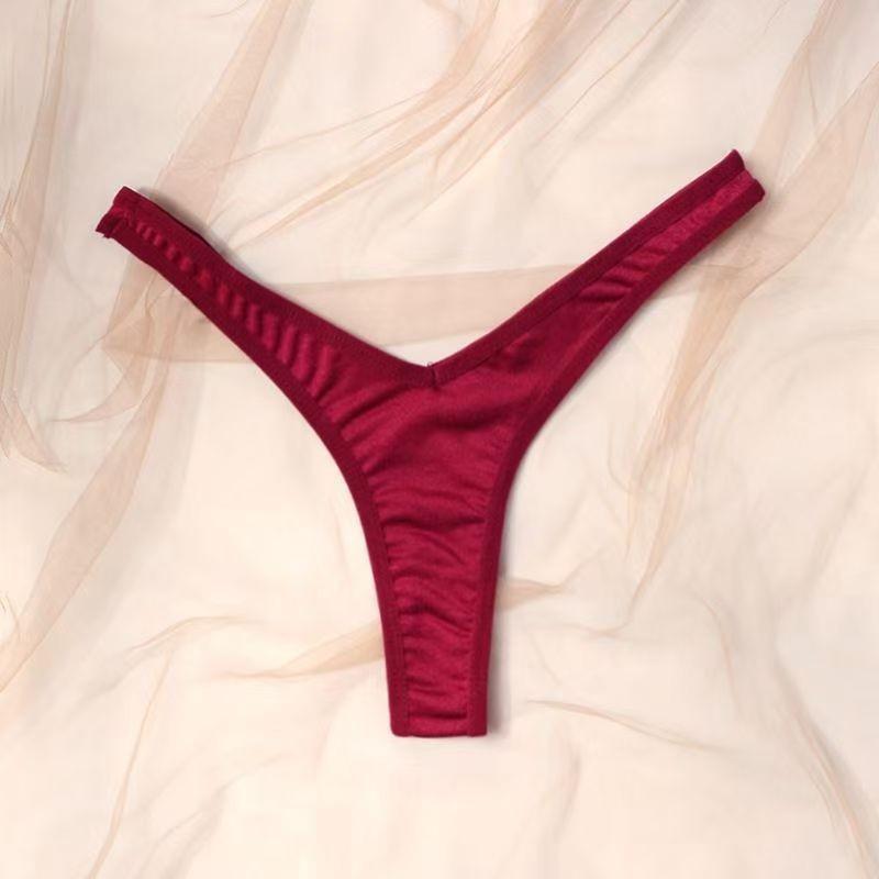 Přeshraniční Sexy Nízkopáskové Tanga s Y-Zády - Evropské a Americké Trojúhelníkové Kalhotky, Bezešvé Svodné Horké Dámské Spodní Prádlo