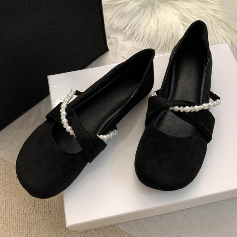 

Женские туфли-лодочки на низком каблуке с жемчугом, женская обувь 2025 весна, новые элегантные слипоны, мягкая обувь, тренд, лаконичные, удобные, износостойкие женские балетки 39 чёрный