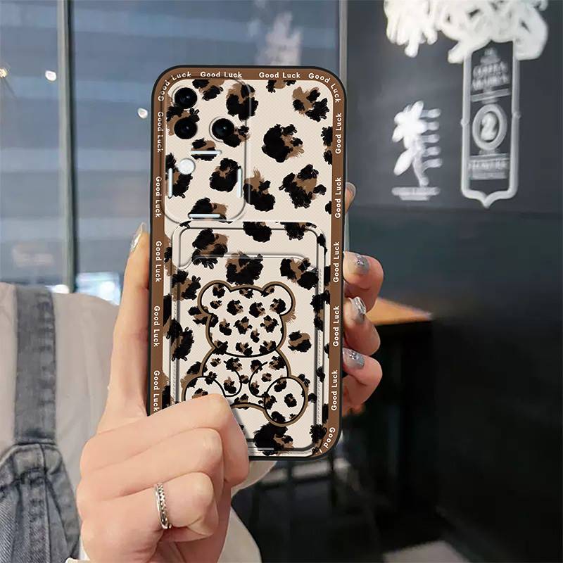 Card Slot Dirt-resistant Phone Case For VIVO S18 Pro/V30 Pro TPU Protective Cartoon Card Sleeve Graffiti Cute Soft Case