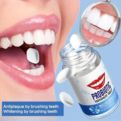 Probiotic Whitening Toothpaste Tablets Natural Teeth Cleaning Stain Removal Oral Care 28.5g/30 Tablets