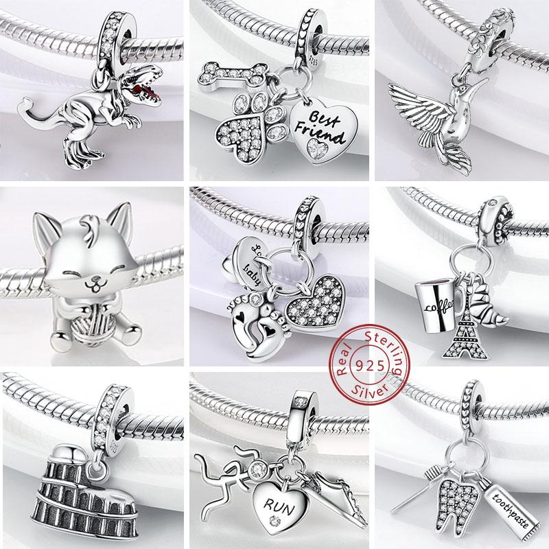 New Original Copper Charms Beads Animal Love Heart Pendant Fit Bracelet Diy Charms Jewelry Gift Making For Women