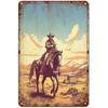 Wild West Cowboy Retro Tin Sign: Vintage American Bar & Restaurant Wall Decor