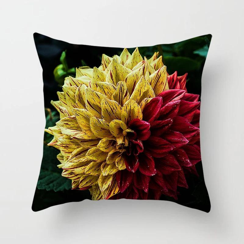 Față de pernă cu imprimeu floral Living Acasă Canapă Ornamente decorative Dormitor Noptieră Husă de pernă x
