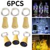 6pcs Solar Wine Bottle Lights, 20 LED Waterproof Copper Cork Shaped Lights Firefly String Lights for DIY Wedding Party Outdoor