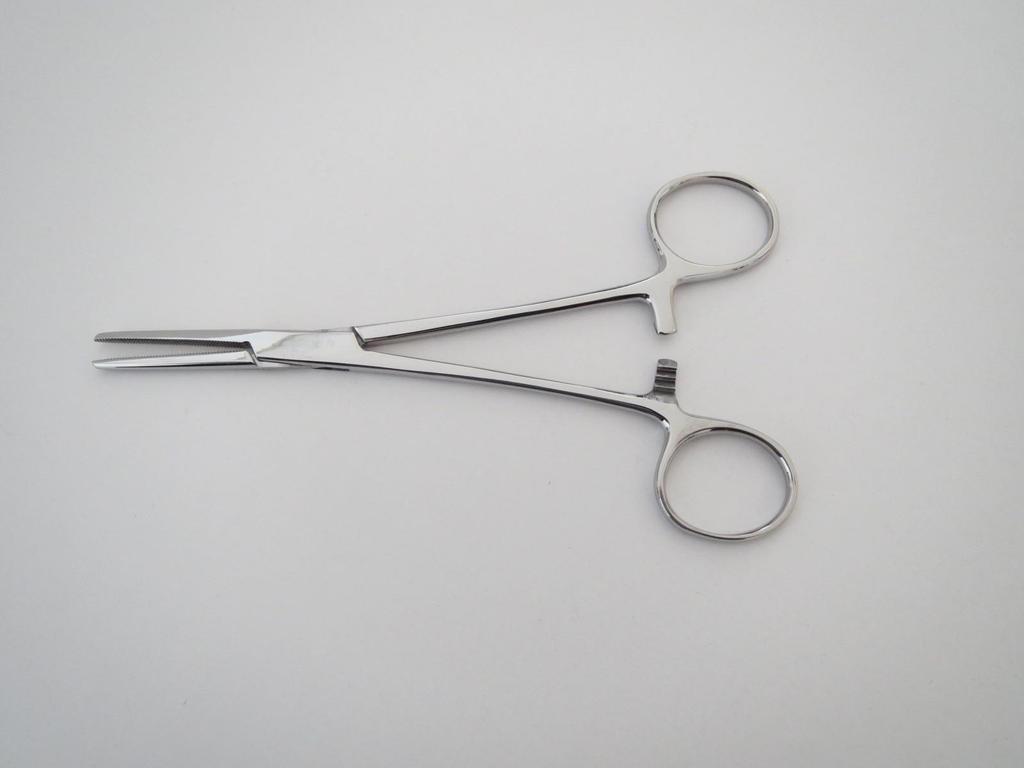 Large Curved Hemostatic Forceps for Fishing Hook Removal
