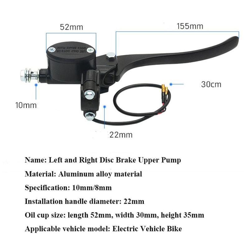 High Quality Black Electric Disc Brake Aluminum Alloy Universal Oil Brake 4 Styles Brake Pumps