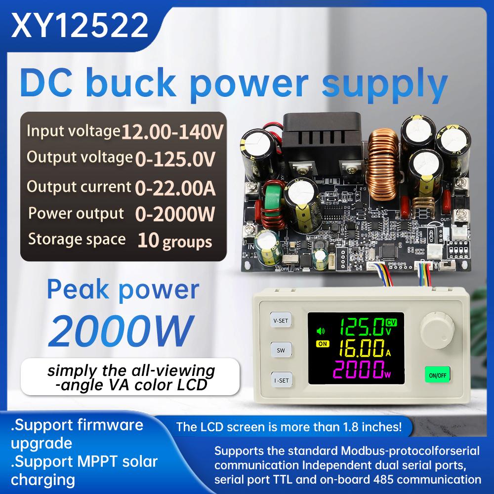 XY12522 CNC DC Adjustable Buck Power Supply Constant Voltage Constant Current Module 22A/2000W Input Voltage DC12-140V
