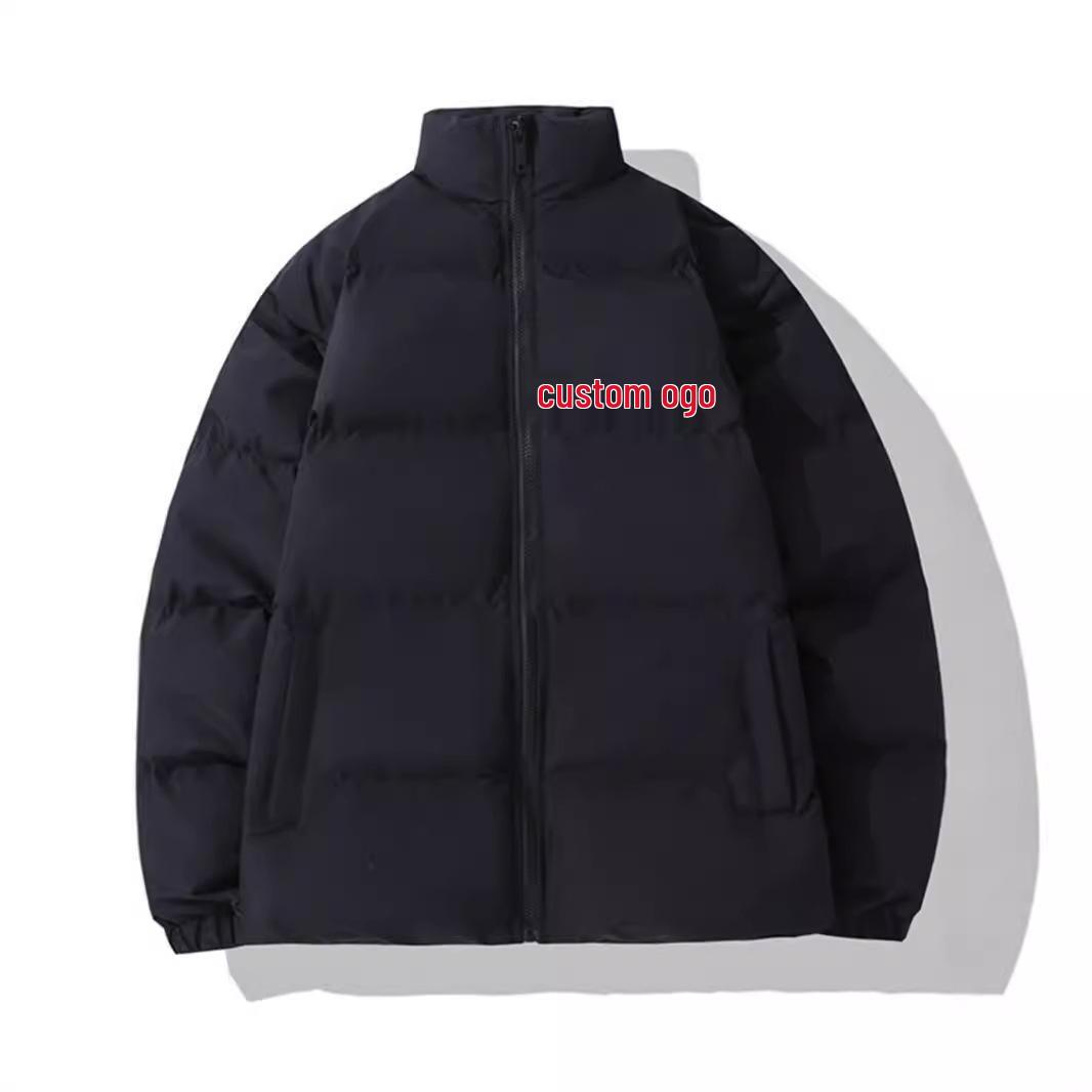 

Men s Plus Size Winter Down Puffer Jacket - Casual Stand Collar Cotton Coat 5XL чорний