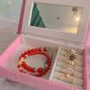 Stylish Plush Jewelry Display Stand Elegant Plush Jewelry Case European Style Mini Chair for Ring Earring Display