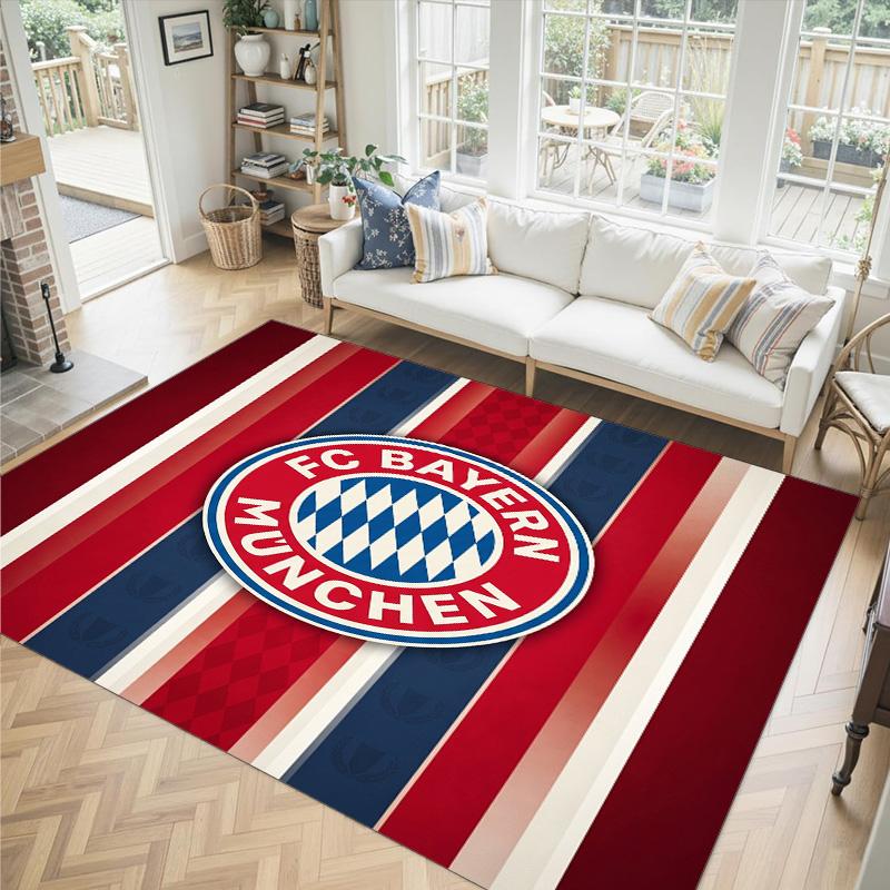 Bayern München Design Kristall Sammet Matta Mysig Icke?Halkskyddad tryckt matta för sovrum, vardagsrum, entré