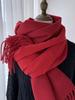Women Winter Knitted Scarf Ladies Men Solid Double-Sided Tassel Scarve Mujer Male Foulard Wrap Shawl Unisex Imitation Cashmere