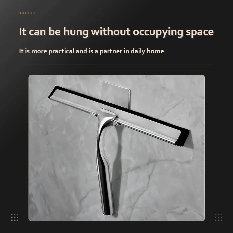 All-Purpose Shower Squeegee 10'' Golden Color Silicone Scrape Stainless Steel Handle Wiper Bathroom Mirror Glass Car Squeegee