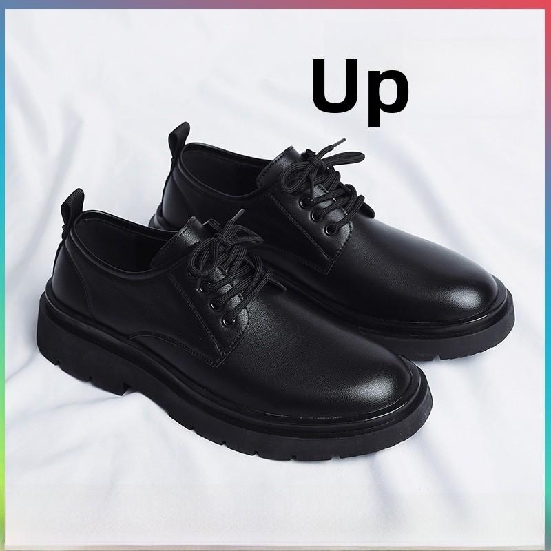 Casual Leather Shoes Men's 2026 New British Style Thick Bottom Heightening Formal Business Wedding Groom Men Shoes