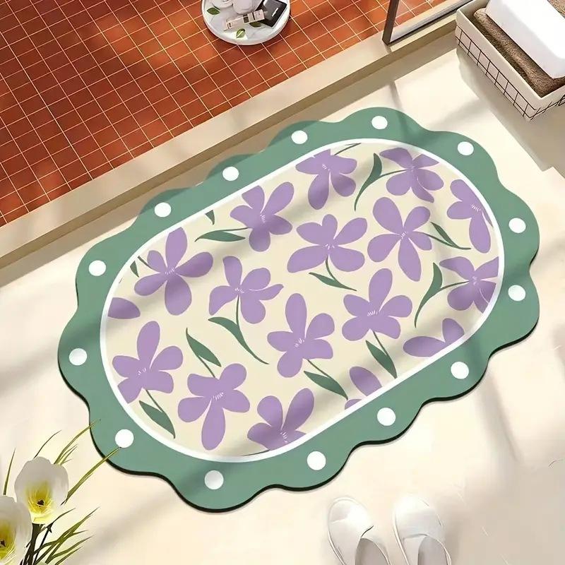 Small and Fresh Ins Diatom Mud Mat Water Absorption and Dirt Resistance Door Mat Foot Pad Bathroom Bathroom Strong Absorbent Foot Pad