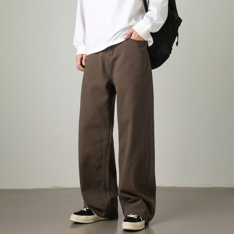 Pure Cotton Workwear Casual Pants Men's Straight-leg American Style Overalls 2025 New Arrival Autumn Loose Pants Wide Leg Matchet Pants