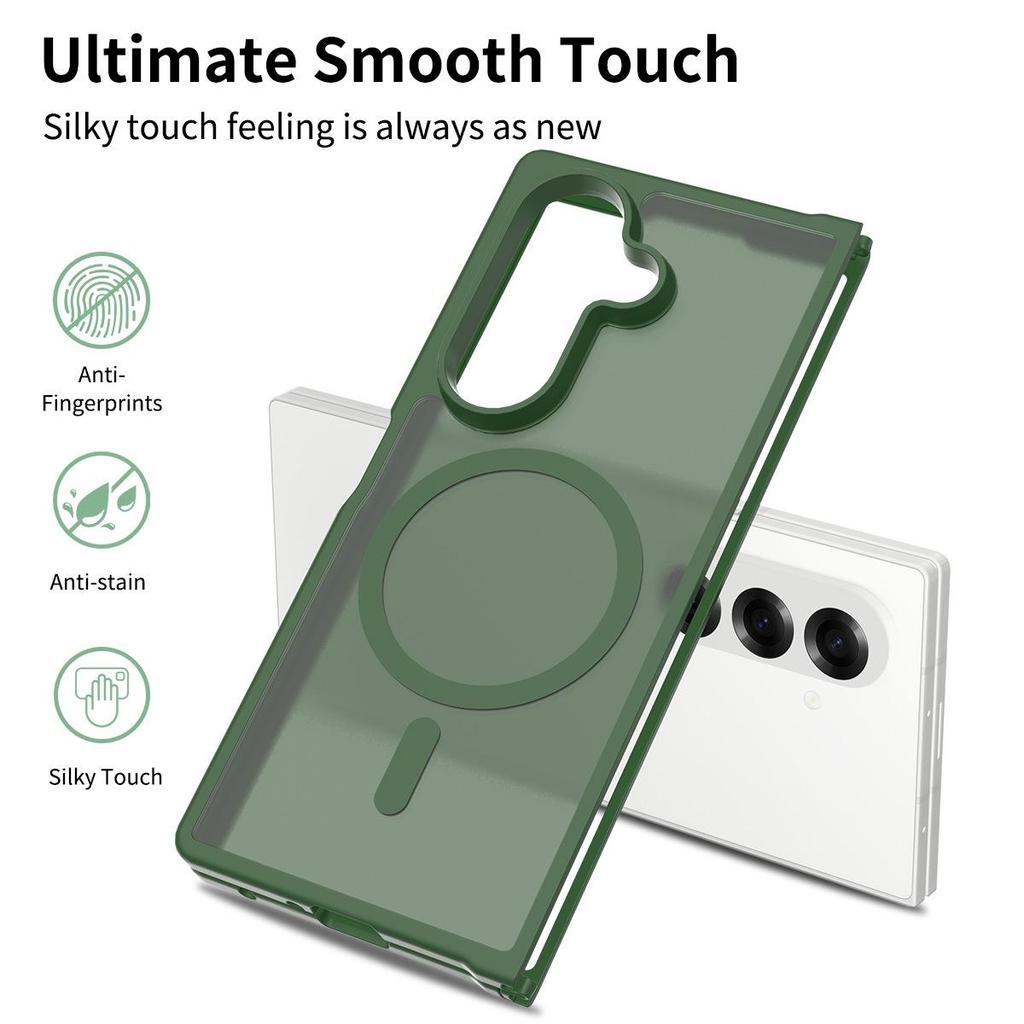 Samsung Z Fold 7 5G Magnetic Anti-Drop Frosted Case, Semi-Transparent Skin-Feel Cover