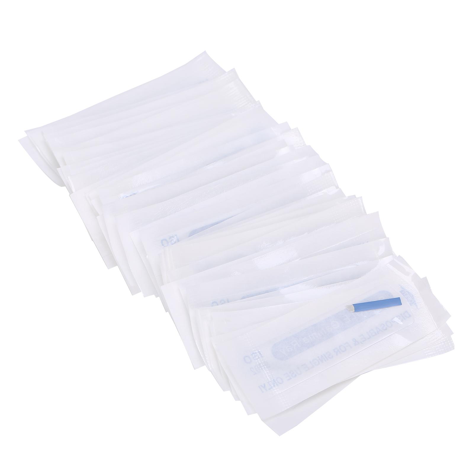 

50 шт. Быстрая пигментация Перманентный макияж Татуаж бровей Игла Микроблейдинг Лезвие Игла 0,2 мм 18U Иглы