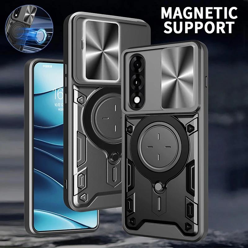 Armor Schutz Schiebeobjektiv Handyhülle Für OnePlus Nord 5 5G Hülle Auto Magnetische Halterung Ringständer für One Plus 1+ Nord5 5G Funda