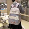 Schoolbag Korean High-value Cute Backpack, Junior High School Student Schoolbag, Large-capacity Dopamine Contrasting Backpack