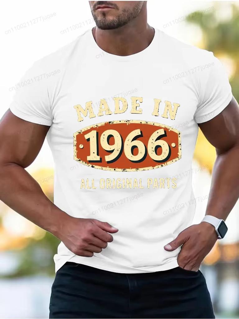 Made In 1966 All Original Parts Print Vintage Tshirts For Unisex Wounisex Summer Fashion Tees Short Sleeve Tshirt T Shirts Clothing