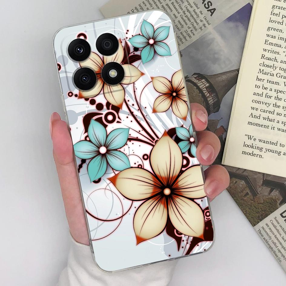 

Чехол для телефона Honor Magic5 Pro 9S 9X Pro 20S 30S X8a X7a 8A Pro, задняя крышка, прозрачный противоударный мягкий силиконовый чехол с бабочкой и цветком для Honor, бампер Honor X8a