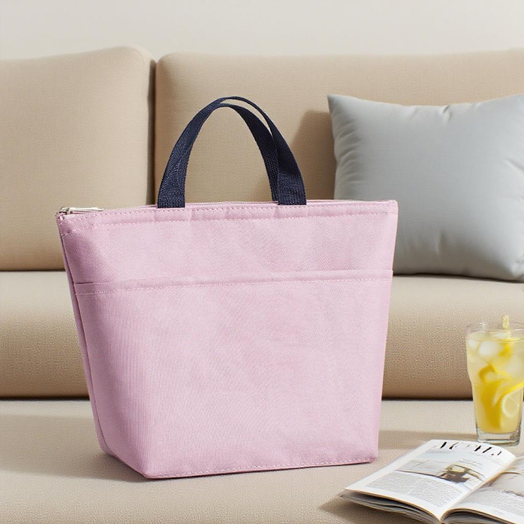 1pc-Portable and Durable Zipper Fresh-keeping and Heat-insulating Lunch Bag Picnic Bag Ice Bag Bento Bag