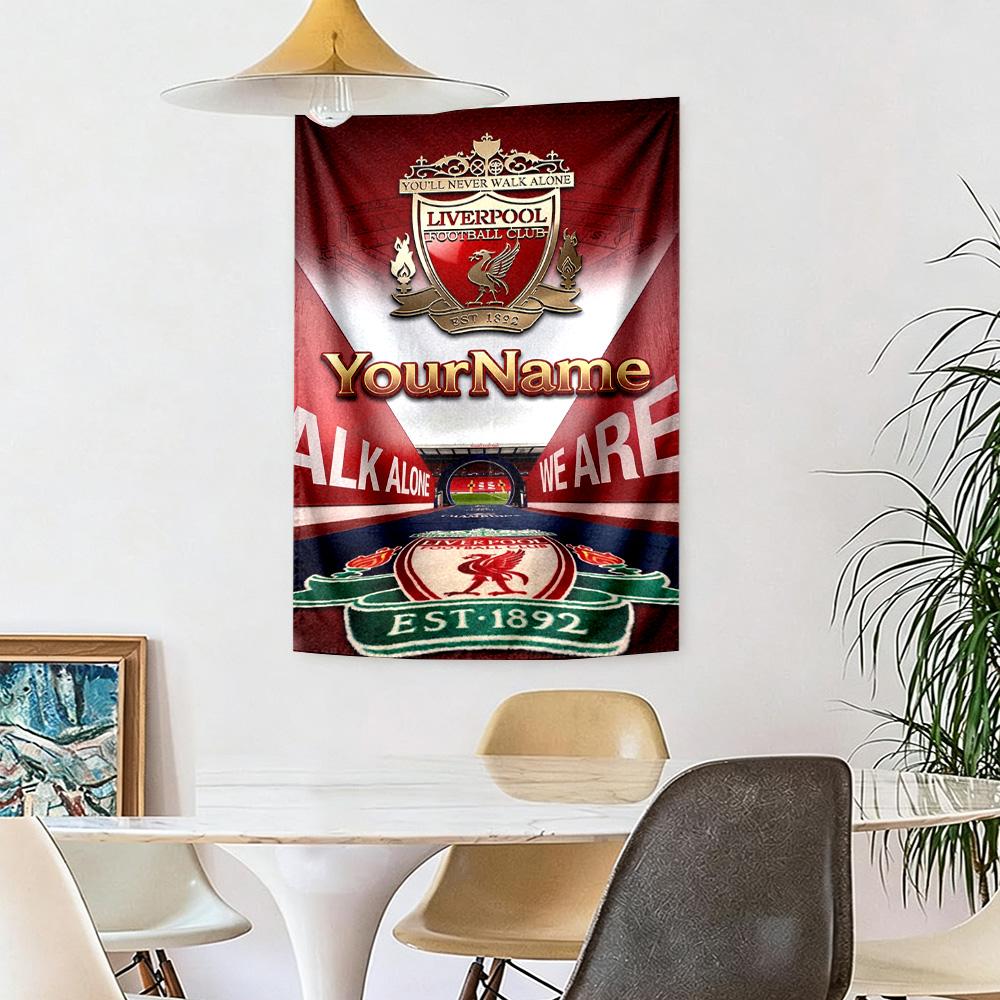 Liverpool Custom Ditt Navn Vægdekoration Vægtæppe Kunst Til Kæledyr Mindesmærke Fødselsdag Bryllupsfest Baggrund Familiegave