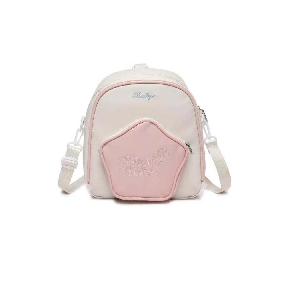 

Милый рюкзак Y2K со звездами, водонепроницаемый женский рюкзак из ПУ, мультяшный ПУ школьный рюкзак для девочек розовый