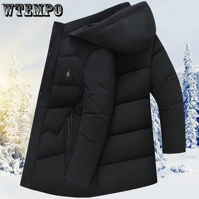 Vêtements rembourrés en coton pour personnes d'âge moyen et âgées, épais et chauds, chapeau amovible moyen et long, veste rembourrée en coton, veste pour hommes, vêtements d'hiver
